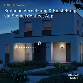 STEINEL L 40 C āra sienas lampa bez sensora, Bluetooth, 12,9 W, 869 lm, 3000 K, antracīta — 085230