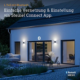STEINEL L 940 C āra sienas lampa bez sensora, Bluetooth, 14,5 W, 1240 lm, 3000 K, antracīta — 087746