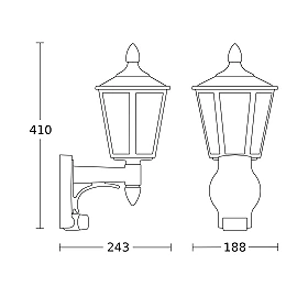 STEINEL L 15 S āra sienas sensorlampa, E27, melna — 617813