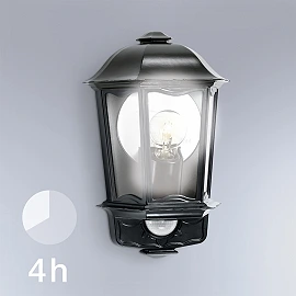 STEINEL L 190 S āra sienas sensorlampa, E27, 180°, melna — 644413