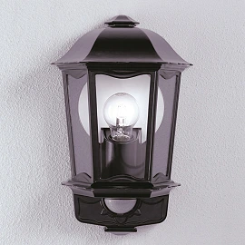 STEINEL L 190 S āra sienas sensorlampa, E27, 180°, melna — 644413