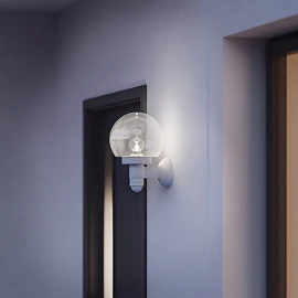 STEINEL L 115 S āra sienas sensorlampa, E27, 240°, balta — 657413