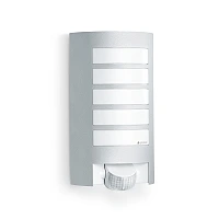 STEINEL L 12 S outdoor wall light with motion sensor, E27, max. 60 W, silver — 657918