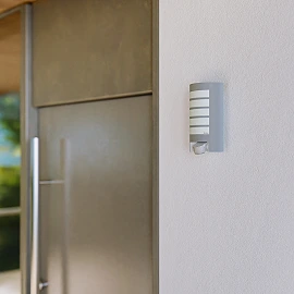 STEINEL L 12 S outdoor wall light with motion sensor, E27, max. 60 W, silver — 657918