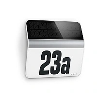 STEINEL XSolar LH-N solar house-number light, 4000 K, IP44, stainless steel — 007140