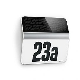 STEINEL XSolar LH-N solar house-number light, 4000 K, IP44, stainless steel — 007140