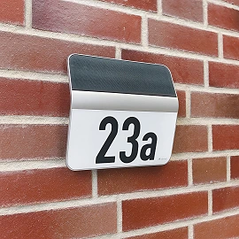 STEINEL XSolar LH-N solar house-number light, 4000 K, IP44, stainless steel — 007140