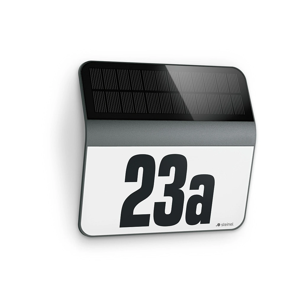 STEINEL XSolar LH-N solārs mājas numura gaismeklis, 4000 K, IP44, antracīts — 035730