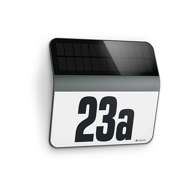 STEINEL XSolar LH-N solārs mājas numura gaismeklis, 4000 K, IP44, antracīts — 035730