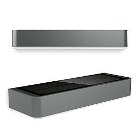 STEINEL XSolar SOL-O solar wall light, without motion sensor, 7 lm, 3000 K, anthracite — 052966