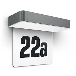 STEINEL XSolar SOL-O HN solar house number light, without motion sensor, 7 lm, 3000 K, anthracite — 065935