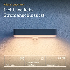 STEINEL XSolar SOL-O S Amber Light solar wall light, with motion sensor, 255 lm, 1800 K, anthracite — 091354