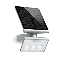 STEINEL XSolar L-S solar outdoor wall sensor light, 1.2 W, 150 lm, 3000 K, silver — 671013