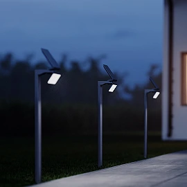 STEINEL XSolar GL-S solar sensor bollard, 150 lm, 3000 K, IP44, anthracite — 085681