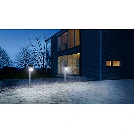 STEINEL XSolar GL-S solar sensor bollard, 150 lm, 3000 K, IP44, anthracite — 085681