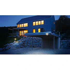 STEINEL XSolar L-S Pro solar outdoor wall sensor light, 1.2 W, 150 lm, 3000 K, anthracite — 085698