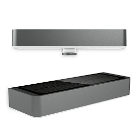 STEINEL XSolar SOL-O S Amber Light solar wall light, with motion sensor, 255 lm, 1800 K, anthracite — 091354