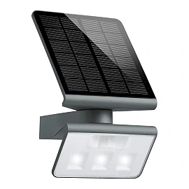 STEINEL XSolar L-S Pro solar outdoor wall sensor light, 1.2 W, 150 lm, 3000 K, anthracite — 085698