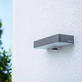 STEINEL XSolar SOL-O S Amber Light solar wall light, with motion sensor, 255 lm, 1800 K, anthracite — 091354