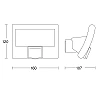 XLed curved, 160°, 8m, 9.3W floodlight, STEINEL