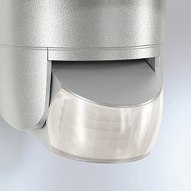 STEINEL XLED home 2 S outdoor LED sensor floodlight, 13.7 W, 1550 lm, 3000 K, IP44, silver — 033057