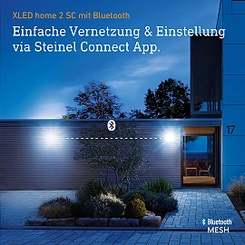 STEINEL XLED home 2 SC outdoor LED sensor floodlight, Bluetooth, 13.8 W, 1550 lm, 3000 K, IP44, white — 065454