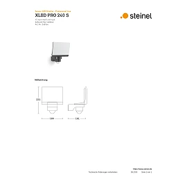 STEINEL XLED PRO 240 S outdoor LED sensor floodlight, 19.3 W, 2124 lm, 3000 K, IP44, anthracite — 068066