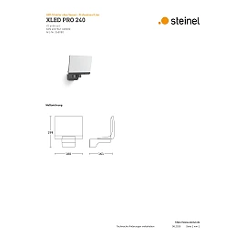 STEINEL XLED PRO 240 āra LED prožektors bez sensora, 19,3 W, 2124 lm, 3000 K, IP44, antracīta — 068080