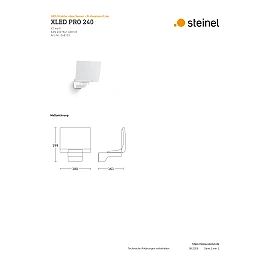 STEINEL XLED PRO 240 āra LED prožektors bez sensora, 19,3 W, 2124 lm, 3000 K, IP44, balts — 068103