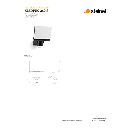 STEINEL XLED PRO 240 S outdoor LED sensor floodlight, 19.3 W, 2124 lm, 3000 K, IP44, black — 068110