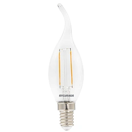 E14 bent-tip LED candle bulb, 2.5W, 2700K, 250lm (Sylvania 0029485)