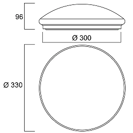 LED wall/ceiling luminaire Ø330mm IP54 18W 1550lm DualTone 3000/4000K microwave sensor (Sylvania)