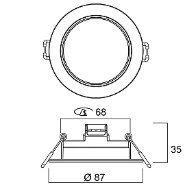 SylSpot Neos – 3× Recessed Downlights IP65 front, 400 lm, 3000 K – White (Sylvania)