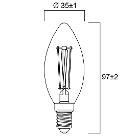 LED lamp E14 ToLEDo RT Candle V5 ST 6W 806lm 2700K Sylvania