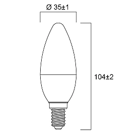 E14 LED candle 6.5W 806lm 2700K (Sylvania)