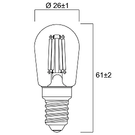 E14 LED bulb T26/P26 2.5W 250 lm 2700 K (Sylvania)