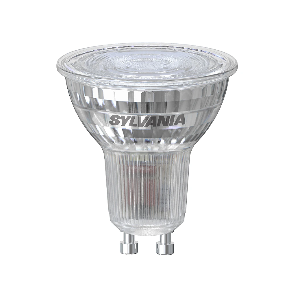 GU10 LED bulb 6W 575lm 2700K 36° dimmable, CRI ≥90 (Sylvania)