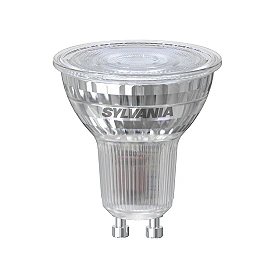 GU10 LED bulb 6W 575lm 2700K 36° dimmable, CRI ≥90 (Sylvania)