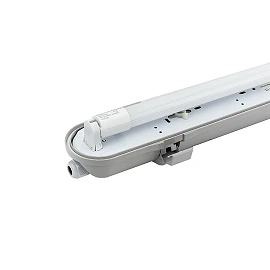 T8 LED caurules armatūra 1x60cm, IP65, vienpusējas barošanas caurulei (OPTONICA)