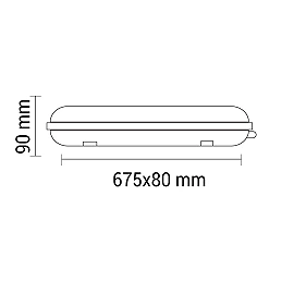T8 LED caurules armatūra 1x60cm, IP65, vienpusējas barošanas caurulei (OPTONICA)