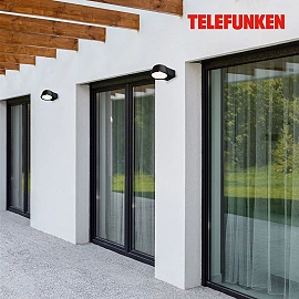 Outdoor LED wall light, 7.5W, 750lm, 3000K, IP54, black (Telefunken 323005TF)