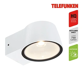 Outdoor LED wall light, 7.5W, 750lm, 3000K, IP54, white (Telefunken 323006TF)