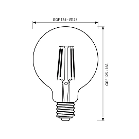FLICK VINTAGE GFV125 LED bulb E27 6W 550lm 2700K dimmable (VIVALUX)