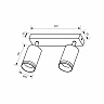 Linear ceiling spotlight KING 220 × 55 × 165 mm, 2×GU10, black (VIVALUX)