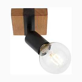 LORENZO ceiling/wall spot 1×E27 wood/black finish (VIVALUX)