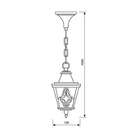 LYON outdoor pendant light 1xE27 antique brass IP44 (VIVALUX VIV004378)