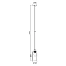 Suspension lamp AMIRA Ø100×1500 mm 1×E27 smoked glass black (VIVALUX)