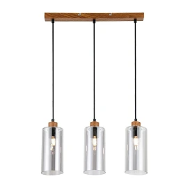 Suspension lamp AMIRA Ø100×1500 mm 1×E27 smoked glass black (VIVALUX)
