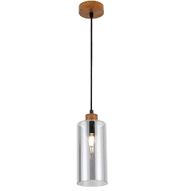 Suspension lamp AMIRA Ø100×1500 mm 1×E27 smoked glass black (VIVALUX)