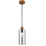 Suspension lamp AMIRA Ø100×1500 mm 1×E27 smoked glass black (VIVALUX)